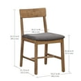 Mainstays Wood Dining Chair 4 Pack, Walnut Color, Grey Fabric