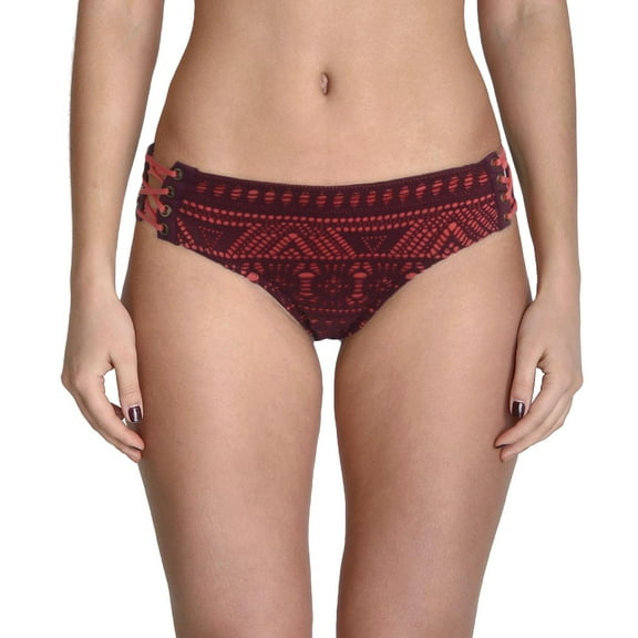 Becca by Rebecca Virtue Women's La Boheme Lace Side Hipster Bottom Marsala Swimsuit Bottoms XS