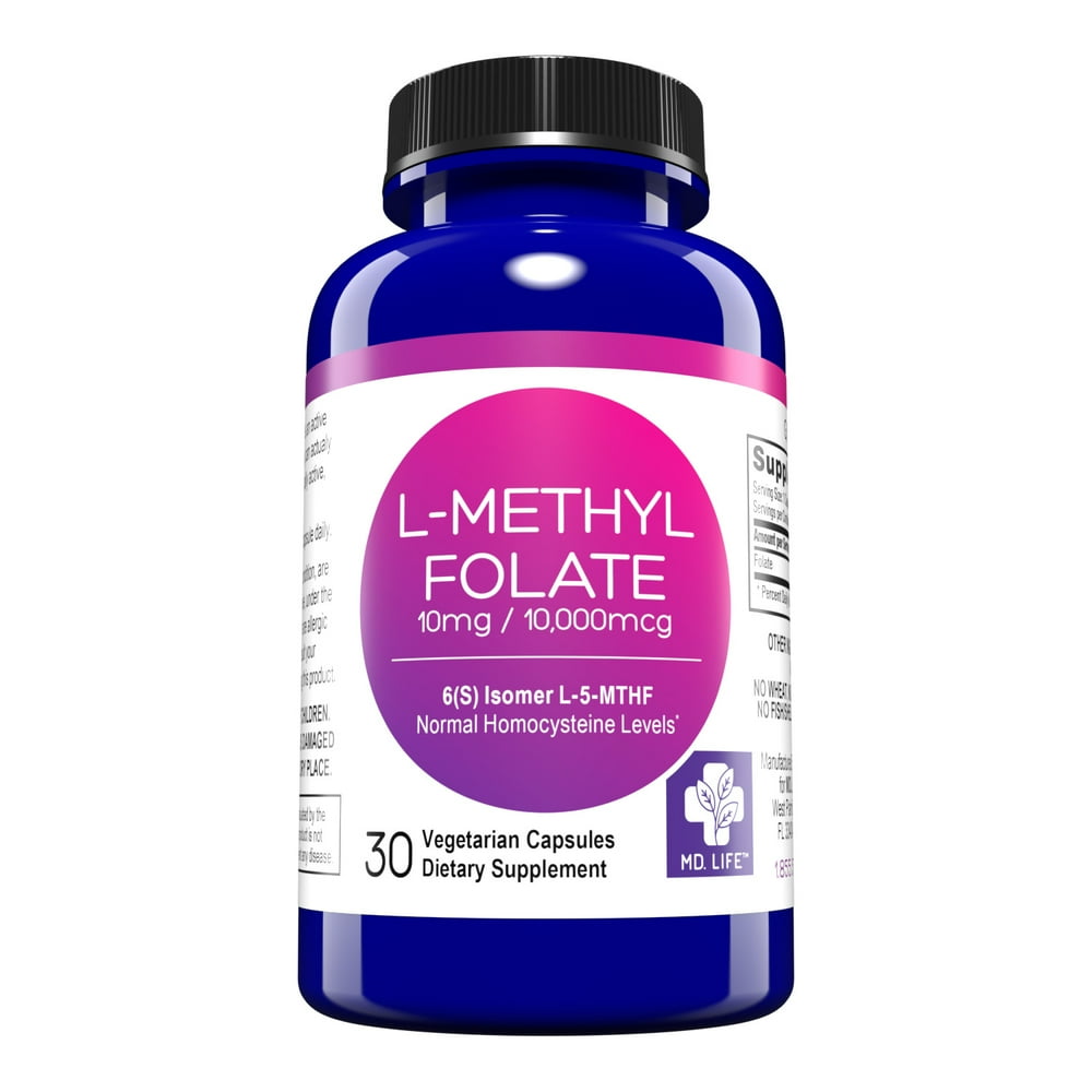 MD. Life LMethyl Folate5MTHF 10 mg 30 Capsules Metabolically