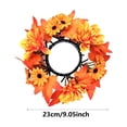 thumbnail image 4 of Thanksgiving Candle Ring, Autumn Pumpkin and Maple Leaf Candle Wreath with Harvest Pumpkin and Berry, Seasonal Candle Centerpiece for Fall Home Table Decor, 4 of 7