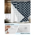 thumbnail image 3 of No Hook Cloth Fabric Shower Curtain with Snap in Liner, Navy Blue Morocco Waterproof Shower Curtains Set with See Through Top Window, Modern Farmhouse Minimalist Plaid Bath Curtains Shower 54"x78", 3 of 6