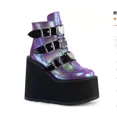 thumbnail image 1 of Botas altas hasta el muslo con cuña para Mujer, diseño de marca, botas de plataforma negras a la moda, zapatos góticos de Cosplay para Mujer 2022, 1 of 5