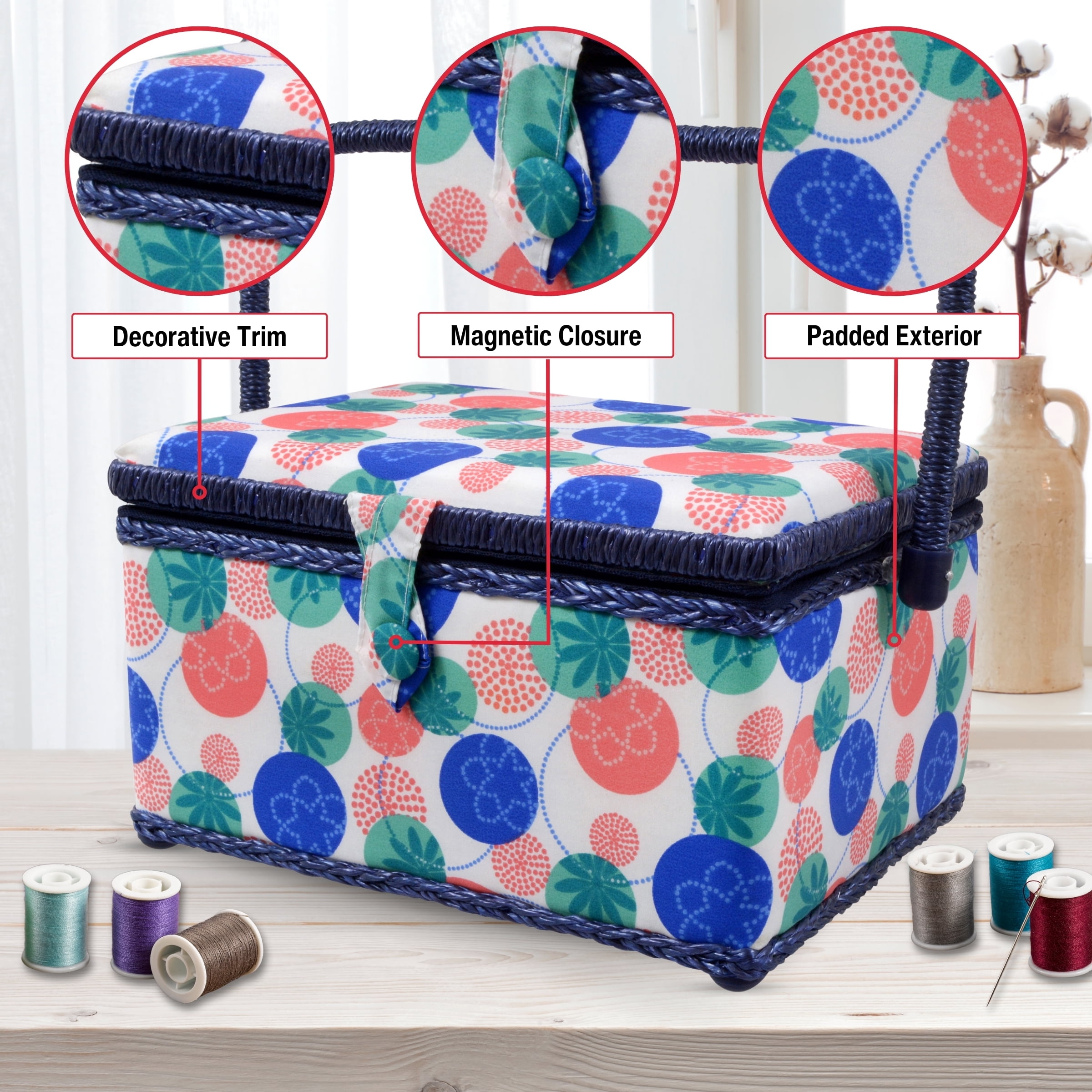 SINGER Sewing Basket with Complete Sewing Kit and Notions Set