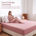 thumbnail image 5 of REGALWOVEN Fitted Sheet, Polyester Stripes Bed Sheets, Breathable and Comfortable Bedding for All Seasons Pink 1 PC 53.9x74.8 inch, 5 of 5