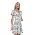 thumbnail image 1 of Women’s A Line Paisley Summer Dress, Retro Triangle Arrangement, Cross Wrap V Neck, 6 Sizes, by Ambesonne, 1 of 2