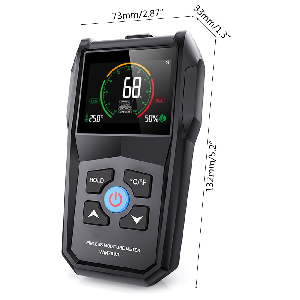 MOMOJIA Pinless Wood Moisture Meters Drywall Mold Moisture Detector Wall Moisture Sensor Digital Humidity Tester with Alarm