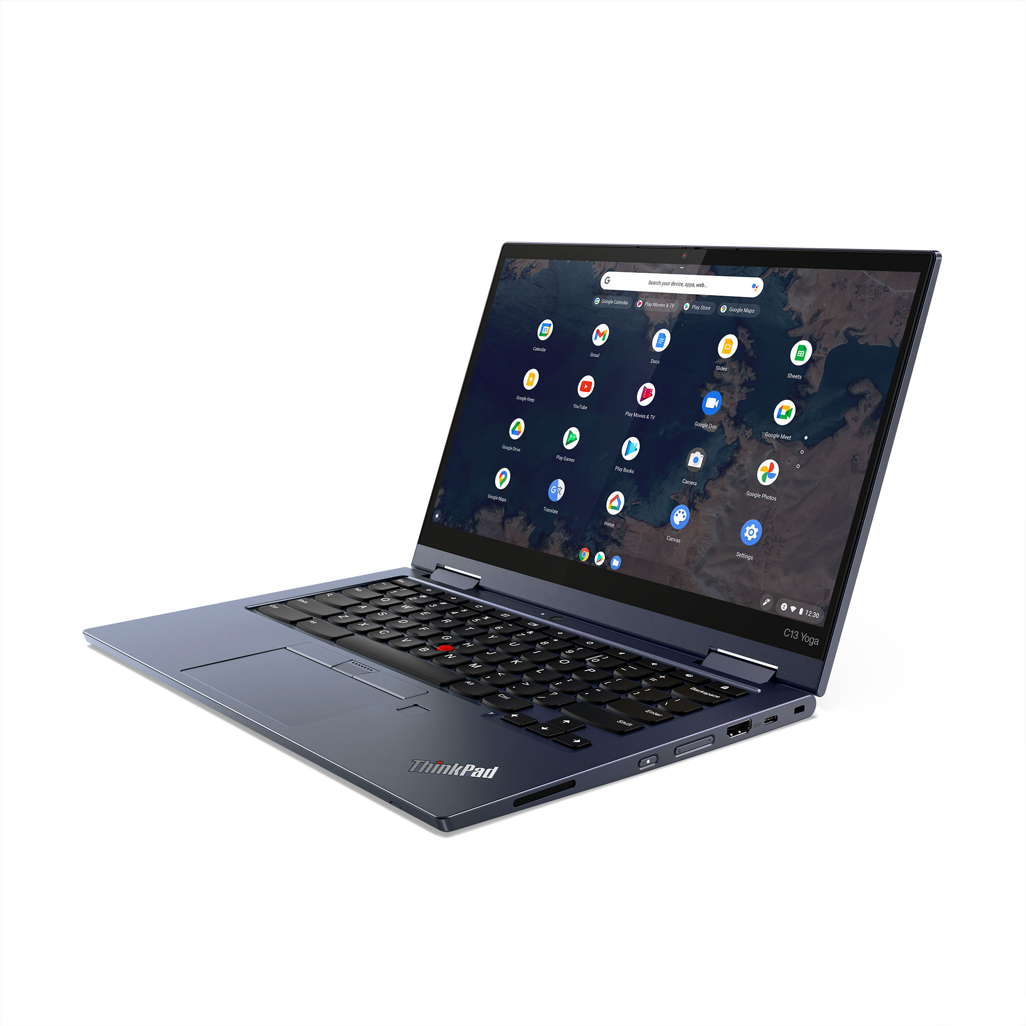 Lenovo ThinkPad C13 Yoga Chromebook 13.3" FHD 2-in-1s Touchscreen Laptop, AMD Athlon Gold 3150C, 4GB RAM, 32GB HD, Chrome OS, Blue, 20UX001PUS - image 2 of 7
