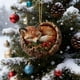 thumbnail image 5 of Adorno colgante acrílico de animales del bosque para árbol de Navidad | Decoración navideña plana de 10 cm | Decoración colgante para árbol, corona o hogar | Lindo recuerdo de criatura salvaje, 5 of 6