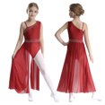 thumbnail image 3 of Vestido de baile lírico de Ballet para niñas, leotardo de gimnasia con falda de malla transparente, patinaje artístico, traje de baile contemporáneo moderno, 3 of 5
