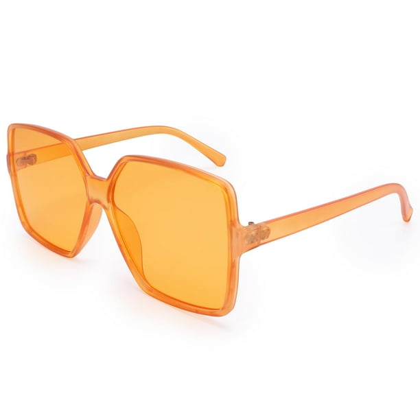 Gafas de Sol Dollger de Lente Naranja Sobredimensionada con Protección UV400 para Mujeres