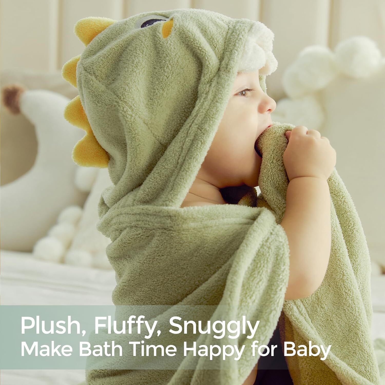 Momcozy Hooded Baby Towels-Visualize Health Label -2 Pack Premium Coral Fleece Bath Towel with Large Size-Ultra Absorbent for Baby Comfort- Great Gift for Newborn, Toddler and Kids(28" L x 55" W)