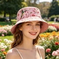 thumbnail image 5 of Basysin Vintage Print Bucket Hat Lightweight Breathable Sun Hat Fashion Wide Brim Fisherman Cap Outdoor Travel Beach Daily Holiday Hat, 5 of 5