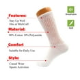 thumbnail image 3 of Mid Calf Crew Socks for Women 3 Pairs White Cotton Socks Size 9-11, 3 of 6