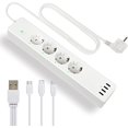 thumbnail image 1 of Regleta Alexa Smart WiFi con protección de sobrecarga 4 enchufes 4 puertos USB y cable USB 3 en 1 Compatible con Alexa Google Smart Life y control por voz esquí esquí Gafas de esquí, 1 of 5
