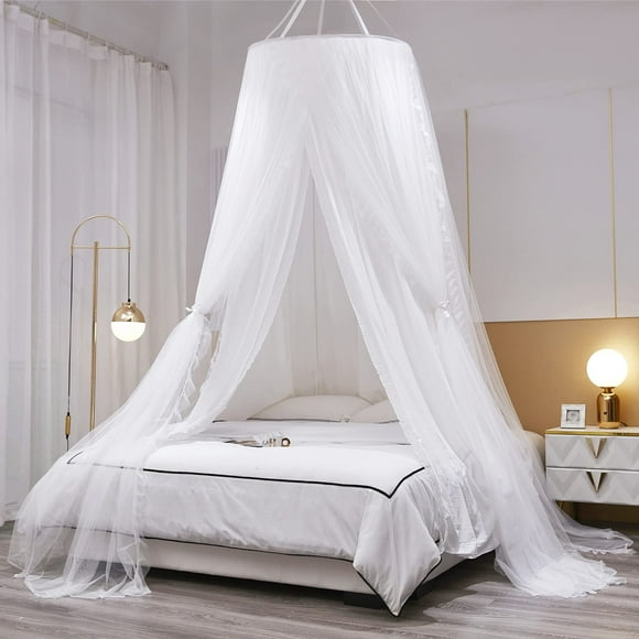 Cortina de Dosel para Cama VETHIN Cúpula Princesa Doble Capa - Blanco