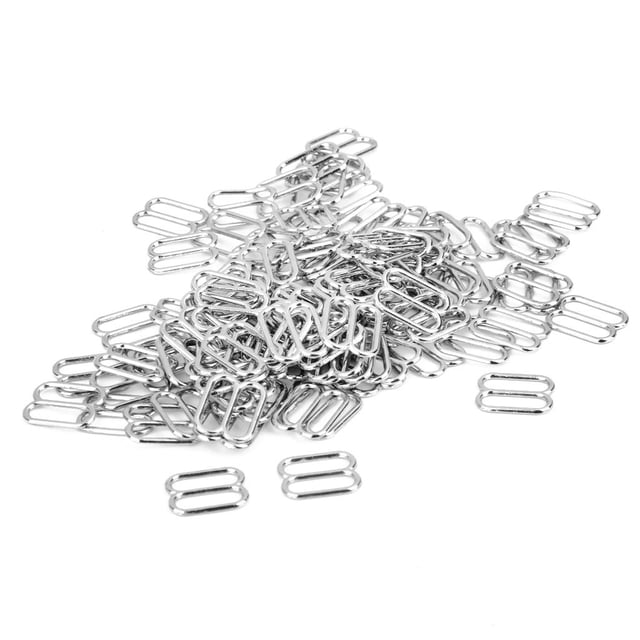 100 deslizadores de ajuste de tiras de sujetador de metal, anillos, ganchos, sujetador de costura de lencería