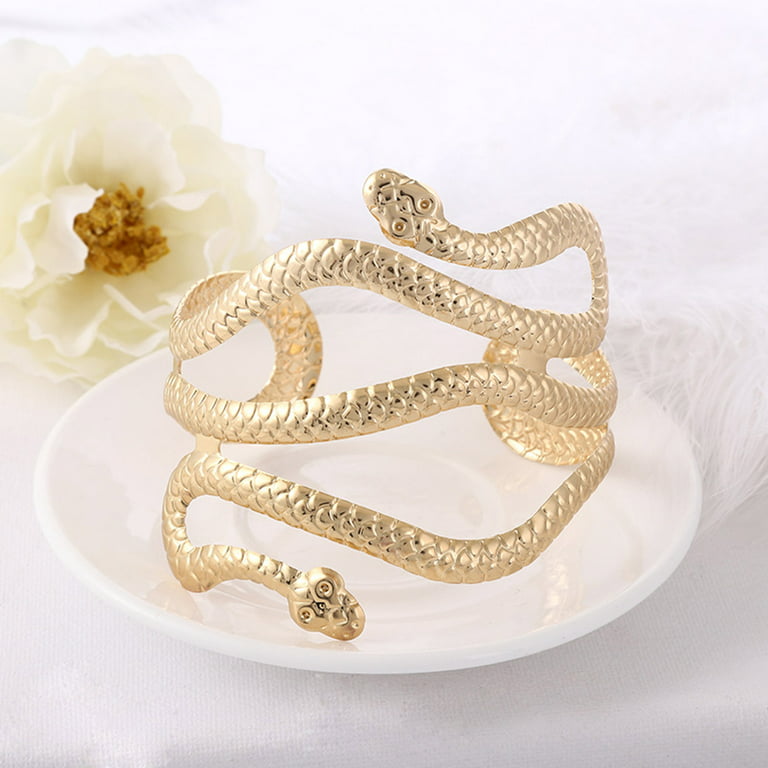 HeroNeo Metal Arm Cuff Upper Arm Bracelet Band for Women Gold Silver Color  Armlet Snake Armband Adjustable Arm Cuff Bangle 
