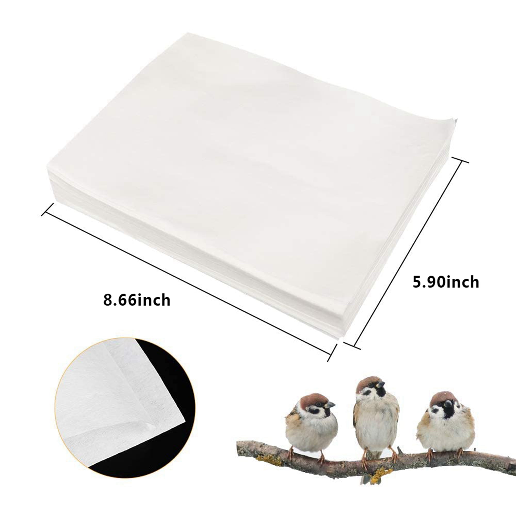 BirdCageLiners 100 Pre-Cut Sheets 200 Ft. 40 Pound Paper Medium Size Cages- Pick Your Size 24 x 24 - 