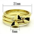 thumbnail image 2 of IP Gold(Ion Plating) Stainless Steel Ring with Epoxy in Jet for Women Jet Stone Color Style TK876 Size 5, 2 of 4