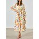 thumbnail image 5 of Vestido PRETTYGARDEN Floral Midi con Escote en V y Manga Larga M, 5 of 6