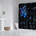 thumbnail image 2 of Black Butterfly Pattern Shower Curtain 72"x84" ,Bathroom Decorative Shower Curtains Set with 12 Hooks,Modern Waterproof Washable Shower Curtain, 2 of 6