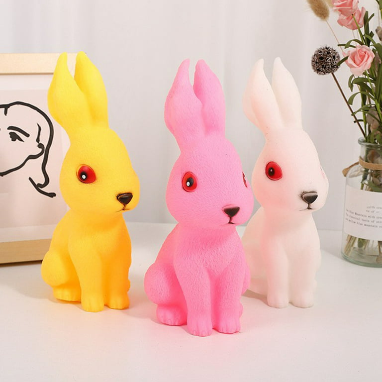 wirlsweal Bunny Squeeze Toy Slow Rebound Cute Cartoon Rabbit Scream Toy  Creative Stress Relief Soft Vinyl Animal Squeaky Toy Easter Anti-stress Toy