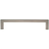 Contemporary Square Cabinet Pull, 160 Millimeters, Zinc Base Material, Satin Nickel by Stone Harbor Hardware