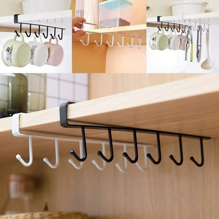 Pull Out Kitchen Cabinet Hanging Lid Rack Pantry Organizer Metal Slider 7  Hook
