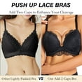thumbnail image 2 of YANDW Push Up Lace Bras Comfort Thick Padded Underwire Add One Cup Bra for Women, Black 40C, 2 of 5