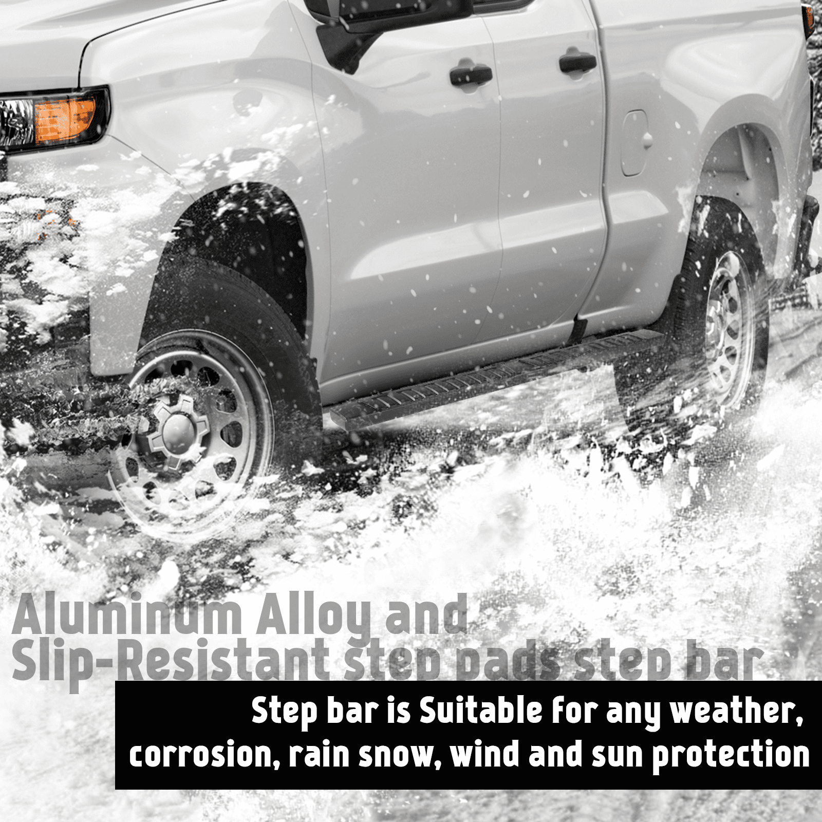 XTWEEX Running Boards Side Step Nerf Bar Fit 2019-2023 Chevy Silverado/GMC Sierra 1500 2020-2023 2500HD 3500HD Double Cab 6 inch Black Aluminum Alloy