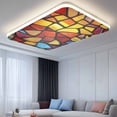 thumbnail image 2 of Blue Red Yellow Fluorescent Light Covers, Modern Colored Rainbow Stained Glass Magnetic Light Covers for Ceiling Lights, Fluorescent Ceiling Shade Filters for Classroom Bedroom Office 4x2Ft x 4PCS, 2 of 8