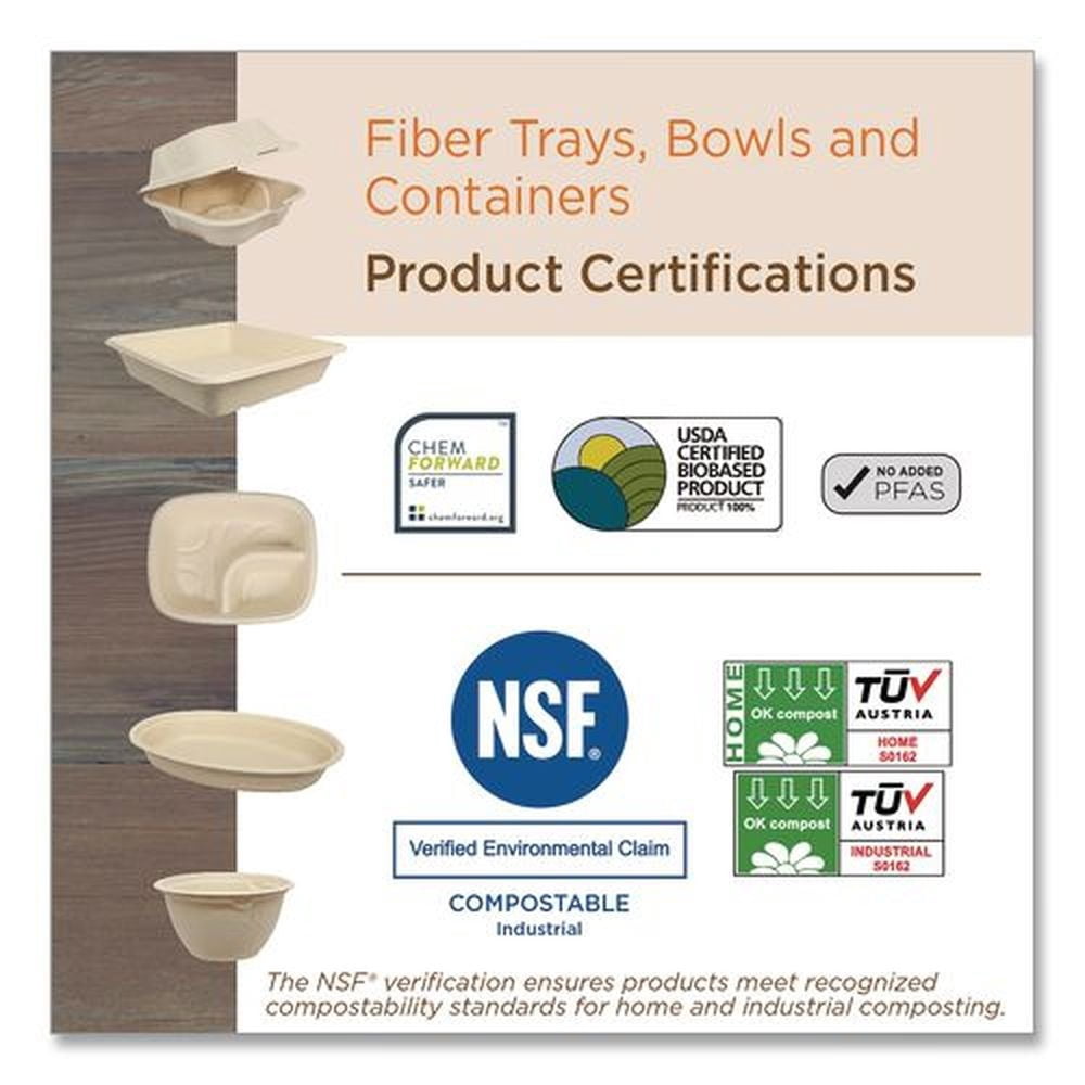 9.1 in. Diameter Paper Fiber Plates - Natural (1000/Carton)