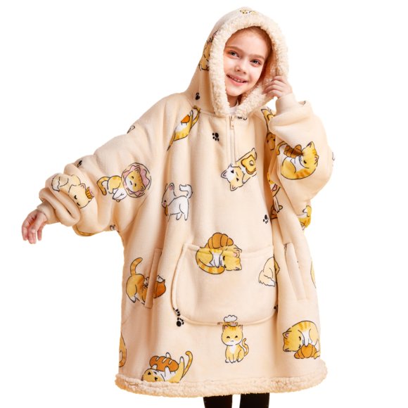 Sudadera portátil con capucha Giggling Getup Sherpa Fleece para niños