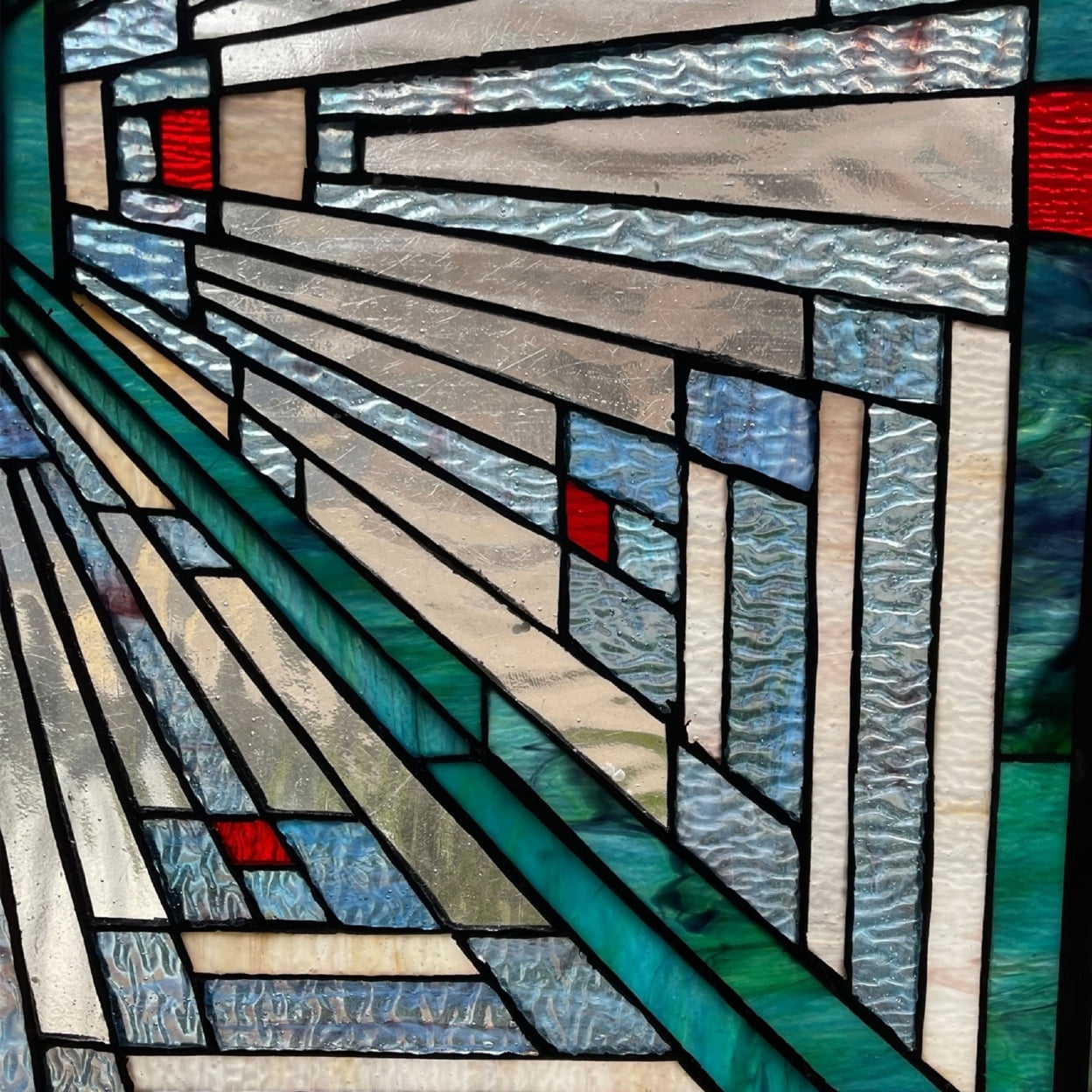 CHLOE Lighting INNES Mission Tiffany-style Stained Glass Window Panel 26" Tall