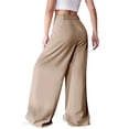 thumbnail image 3 of Women'S Dressy Trousers Solid Color Straight Leg Suit Pants Khaki XL, 3 of 7