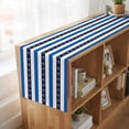 thumbnail image 6 of Anchor Stripe 70 Inch Table Runner, Navy Blue Nautical Coastal White Sea Farmhouse Dresser Scarf Cotton & Linen Tablerunner for Dining/Kitchen Island/Holiday Party Décor 13" x 70", 6 of 9