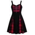 thumbnail image 2 of Stamzod A Line Dresses for Women Fashion Plaid Patchwork Gothic Dress O-Ring Straps Halloween Mini Dress, 2 of 9