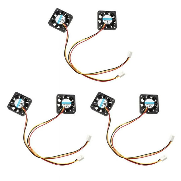 6 Pcs 3 Pin 40mm Square PC Computer Cooling Fan DC 12V Black