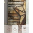 thumbnail image 6 of Retro Star Sheer Curtains 108 inches Long 2 Panels Set Abstract Metal Stars Old Weathered Wood Grain Sheer Window Curtain Rod Pocket Voile Drapes for Living Room/Bedroom, Each 52" W x 108" L, 6 of 7