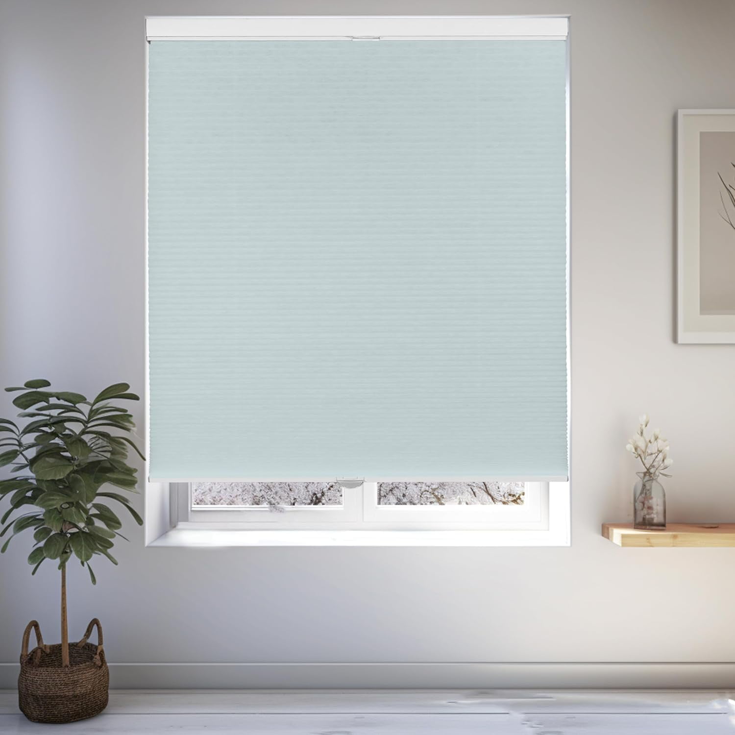 Chicology Cloud Light Filtering Cordless Top Down Bottom Up Cellular Shades 71.25 in. W x 72 in. L