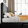 thumbnail image 5 of Allewie Upholstered Queen Size Platform Bed Frame with 4 Storage Drawers and Headboard, Diamond Stitched Button Tufted, Black Brown, 5 of 8