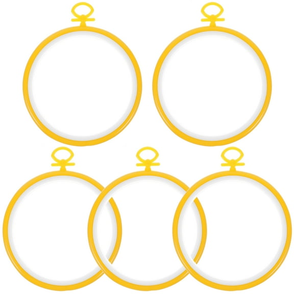 OUNONA Set of 5 Cross Hoop Reusable Embroidery Circles Sewing Hoops for Embroidery Equipment