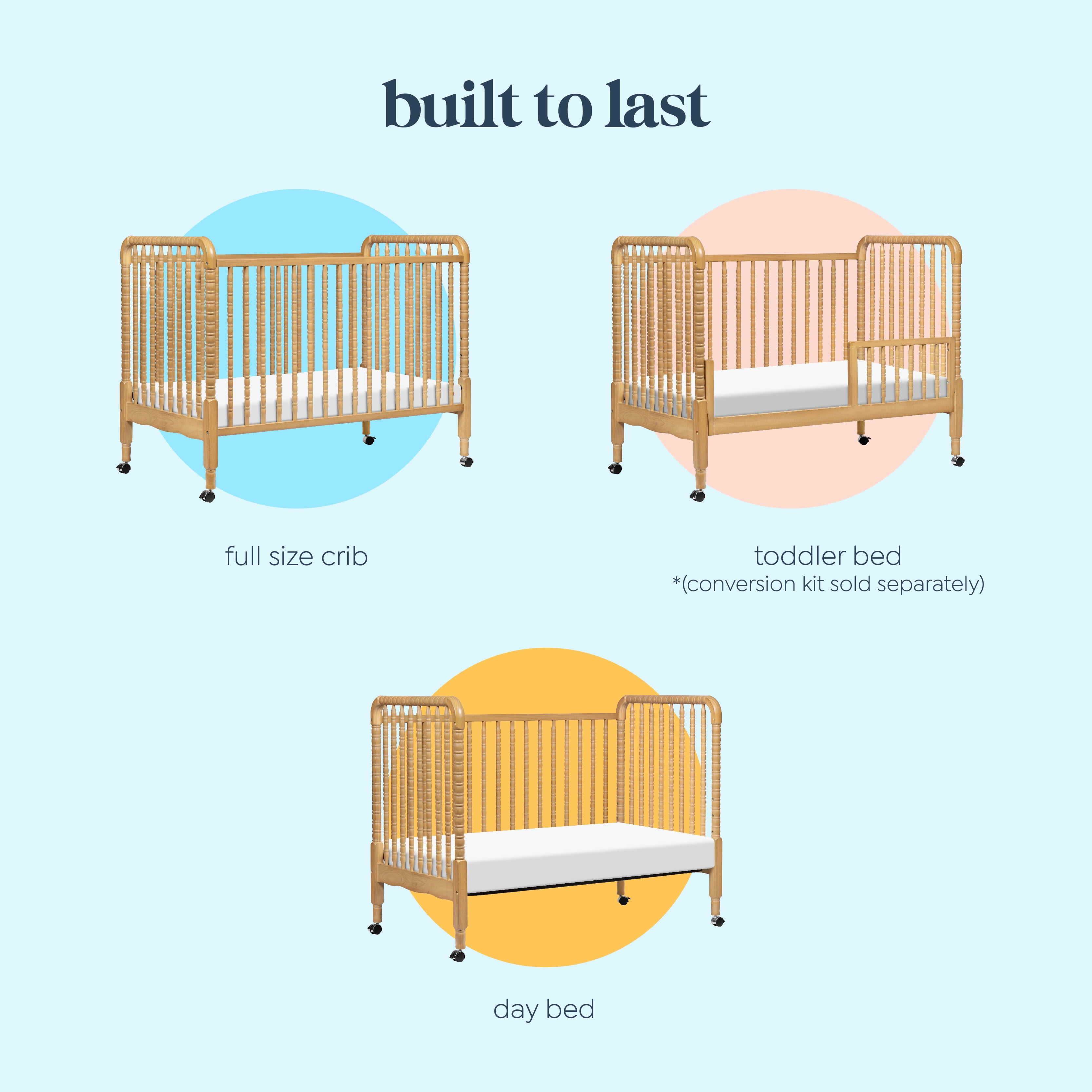 daVinci Jenny Lind 3-in-1 Convertible Stationary Crib in Honey Finish