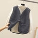 thumbnail image 1 of Chaquetas y abrigos casuales sin mangas y sin capucha para mujer, abrigo de bolsillo, chaqueta corta de invierno sin mangas de polar con botones, abrigo liso para mujer, 1 of 8