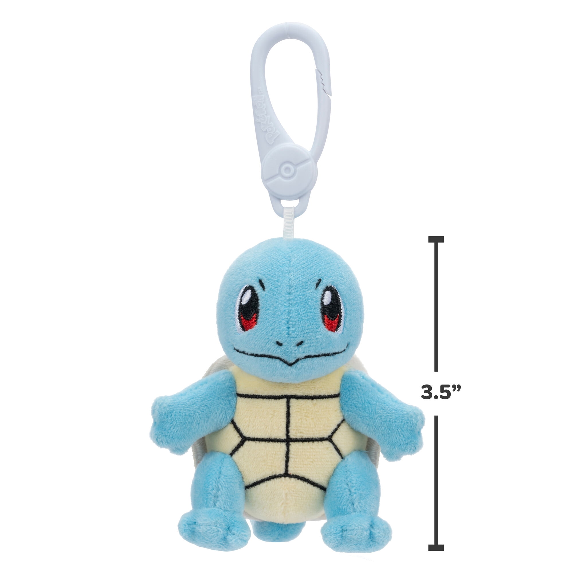 Pokemon Squirtle Clip-On Plush - 3.5-Inch Travel Ready Plush with Plastic Clip