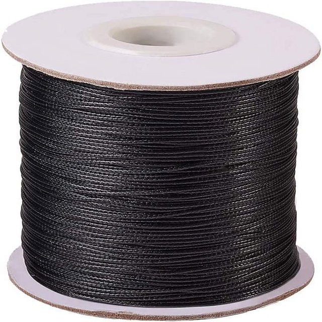 HLONK 1rouleau Cordon Ciré Coréen Polyester Bleu Ciel Profond 1mm Environ 85 Yards Rouleau