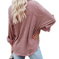 thumbnail image 3 of Poseca Women Corduroy Oversized Long Sleeve Shirt Button Down Blouses Tops Jacket, 3 of 3