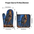 thumbnail image 3 of Gaeub Starry Night Charging Dinosaur Print Oven Mitts and Pot Holders Sets of 2,Heat Resistant Pad,Cooking Gloves, for Baking BBQ Home Decor, 3 of 7