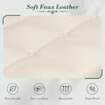thumbnail image 5 of YOUDENOVA 60" Storage Bench for Bedroom Queen Leather Storage Bench with Button, Upholstered Bedroom Bench with Rolled Arms for Living Room, Entryway,Beige & Brown Legs, 5 of 7