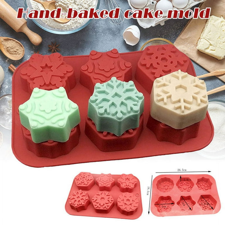 Christmas Cake Molds Recyclable Silicone Snowflake Chocolate Clay Fudge  Molds